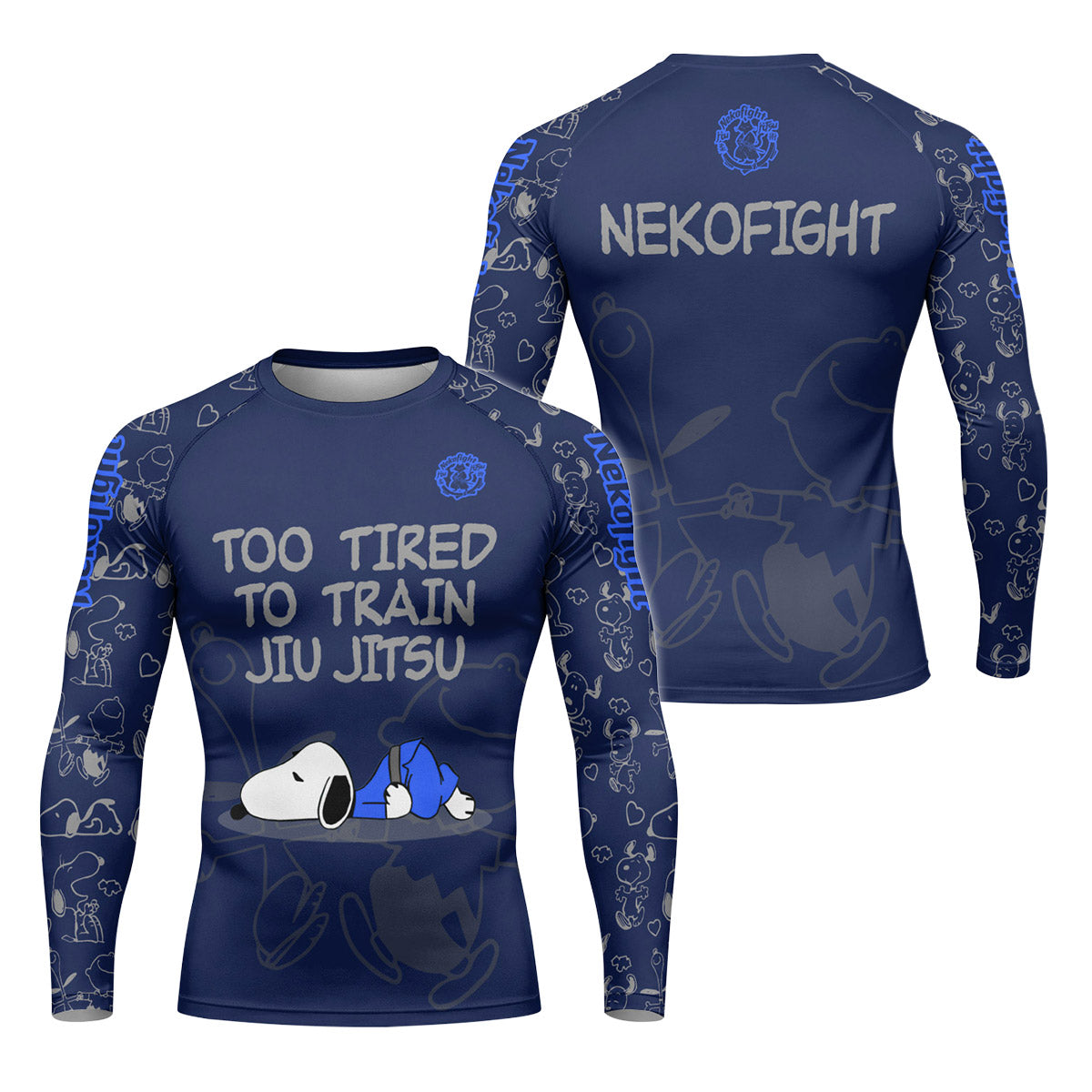 Too Tired Too Train Grey Rash Guard