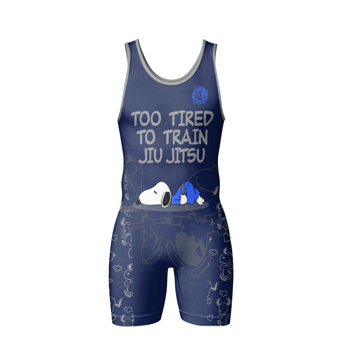 Too Tired Too Train Grey Wrestling Singlet