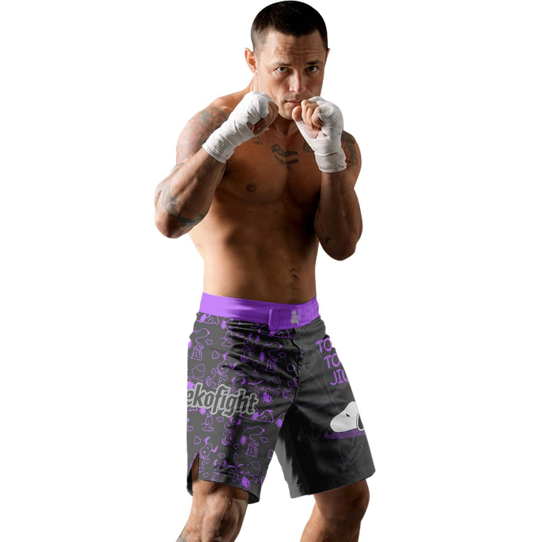 Too Tired Too Train Purple Fight Shorts