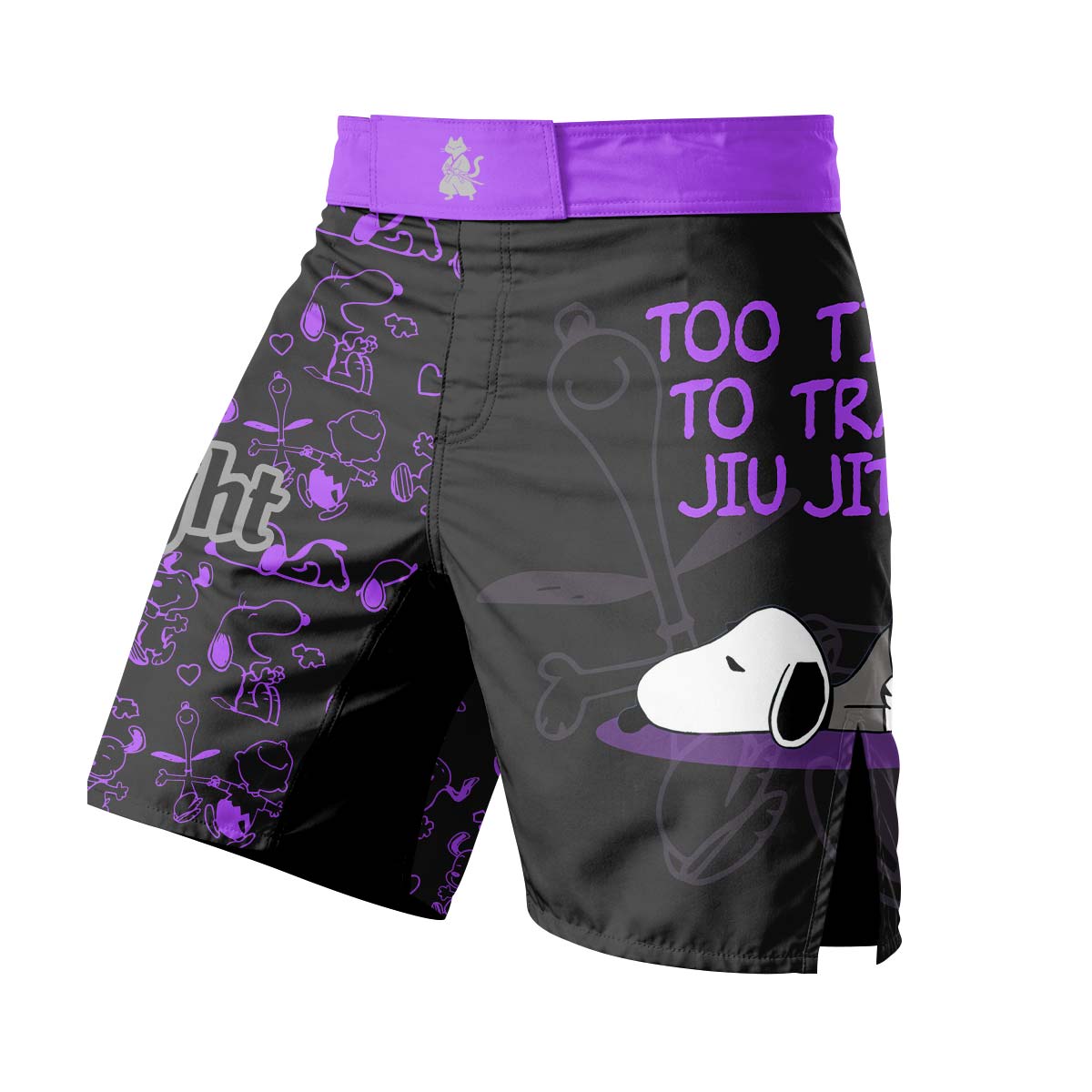 Too Tired Too Train Purple Fight Shorts