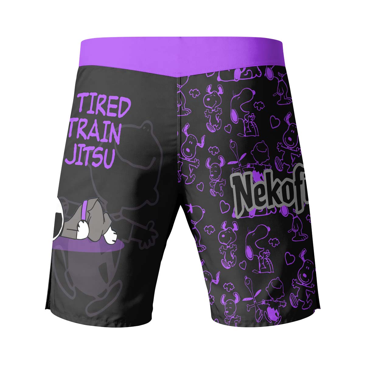 Too Tired Too Train Purple Fight Shorts