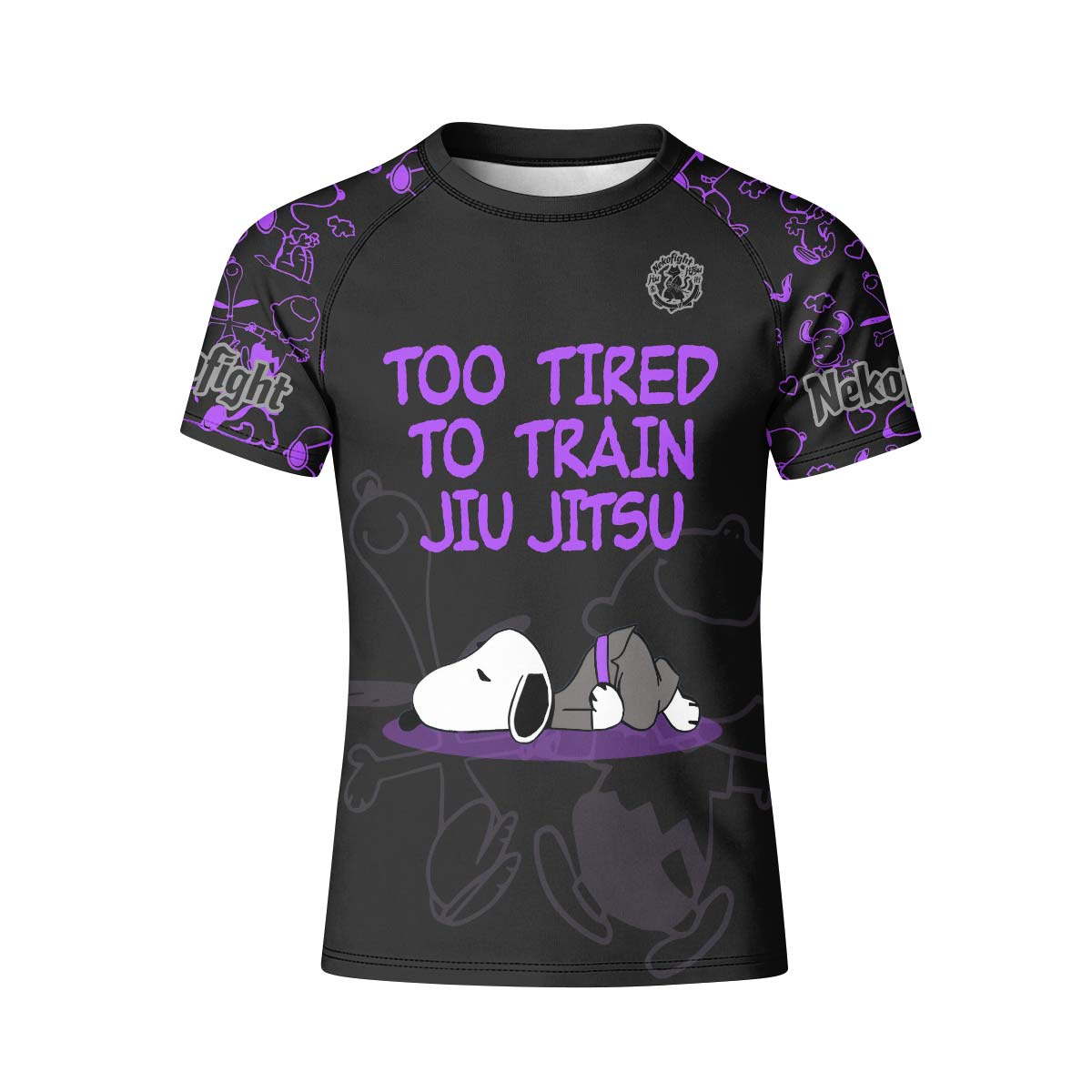 Too Tired Too Train Purple Kid Rash Guard