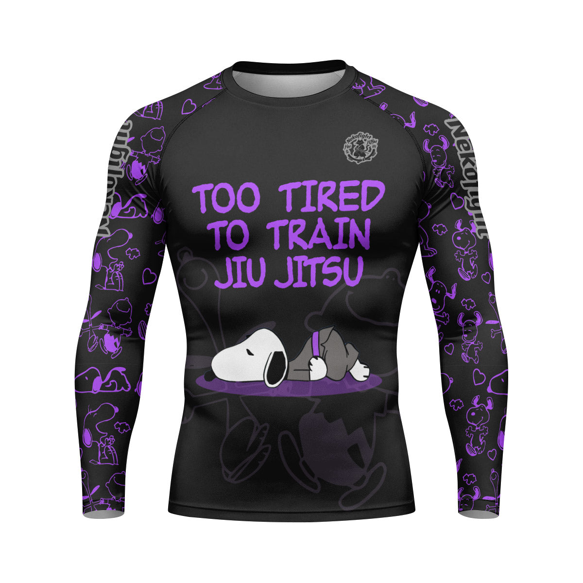 Too Tired Too Train Purple Rash Guard