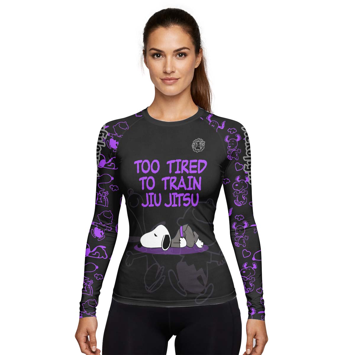 Too Tired Too Train Purple Rash Guard