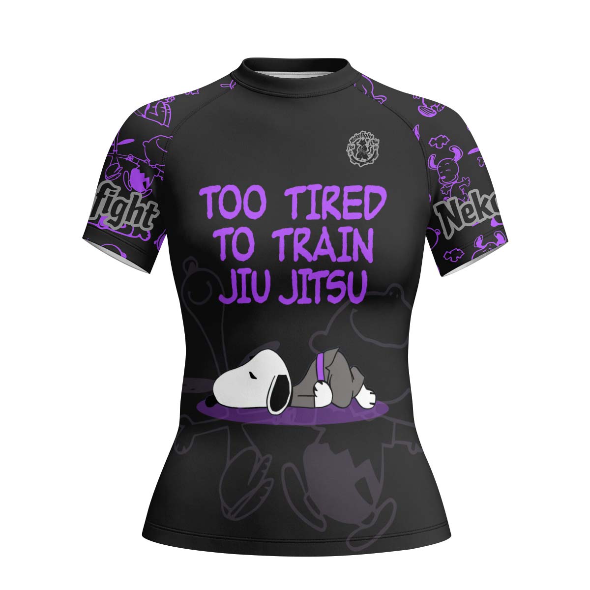 Too Tired Too Train Purple Rash Guard