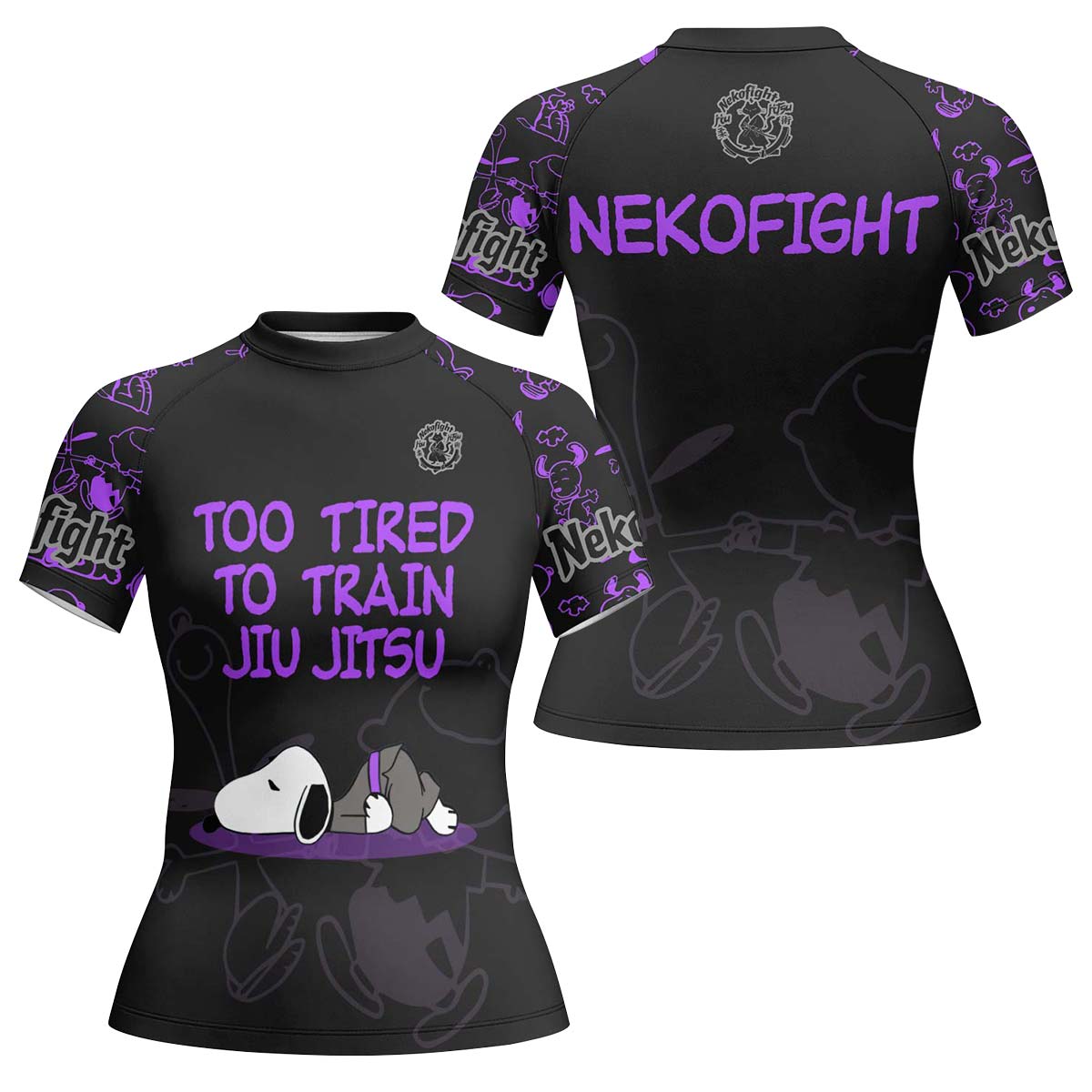 Too Tired Too Train Purple Rash Guard