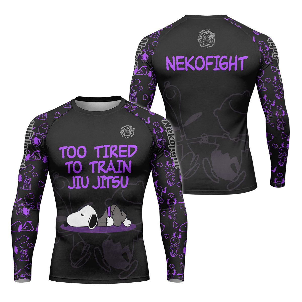 Too Tired Too Train Purple Rash Guard