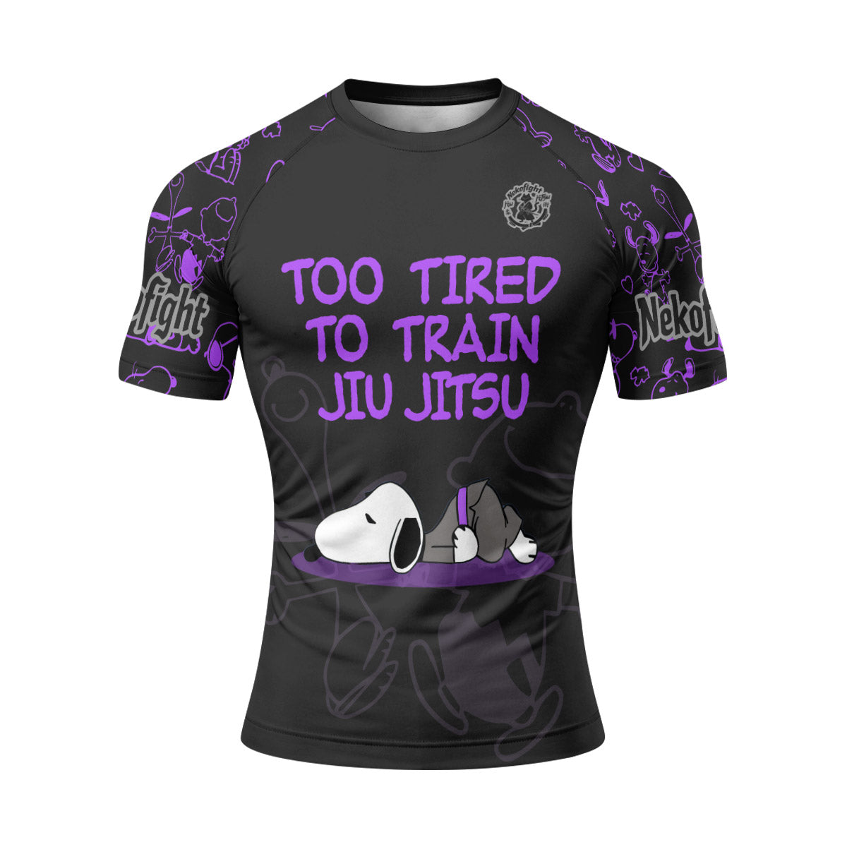Too Tired Too Train Purple Rash Guard