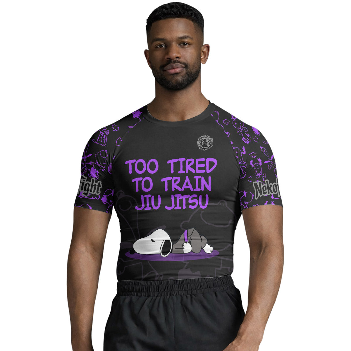 Too Tired Too Train Purple Rash Guard