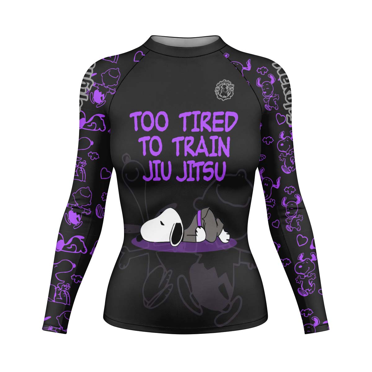 Too Tired Too Train Purple Rash Guard