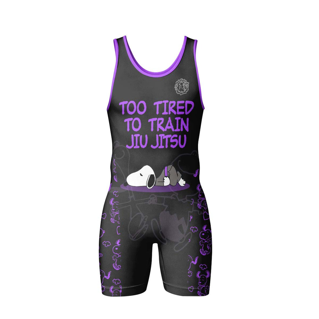 Too Tired Too Train Purple Wrestling Singlet