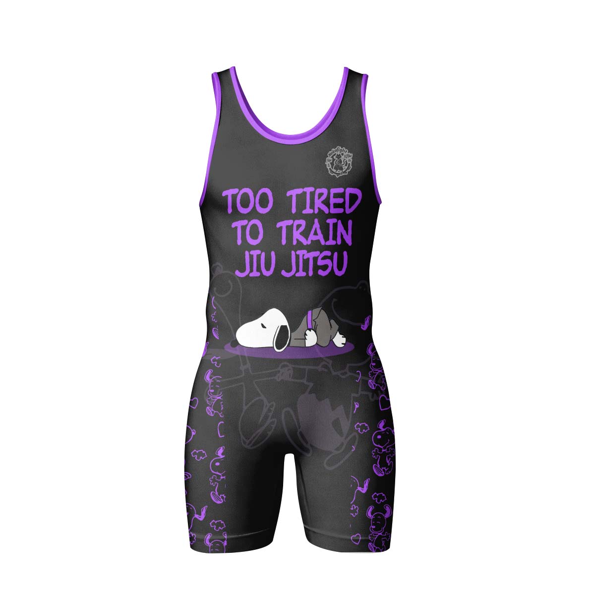 Too Tired Too Train Purple Wrestling Singlet