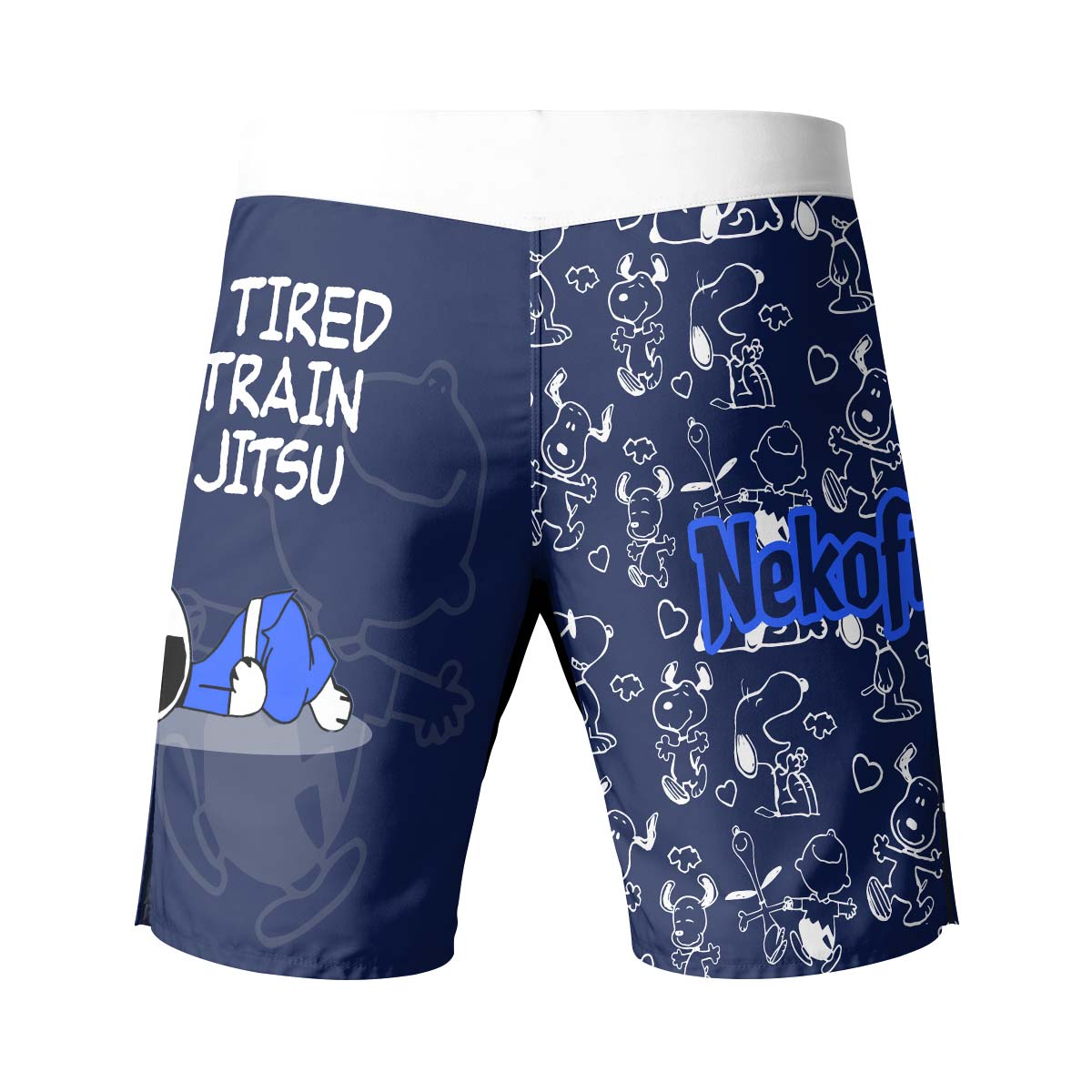 Too Tired Too Train White Fight Shorts