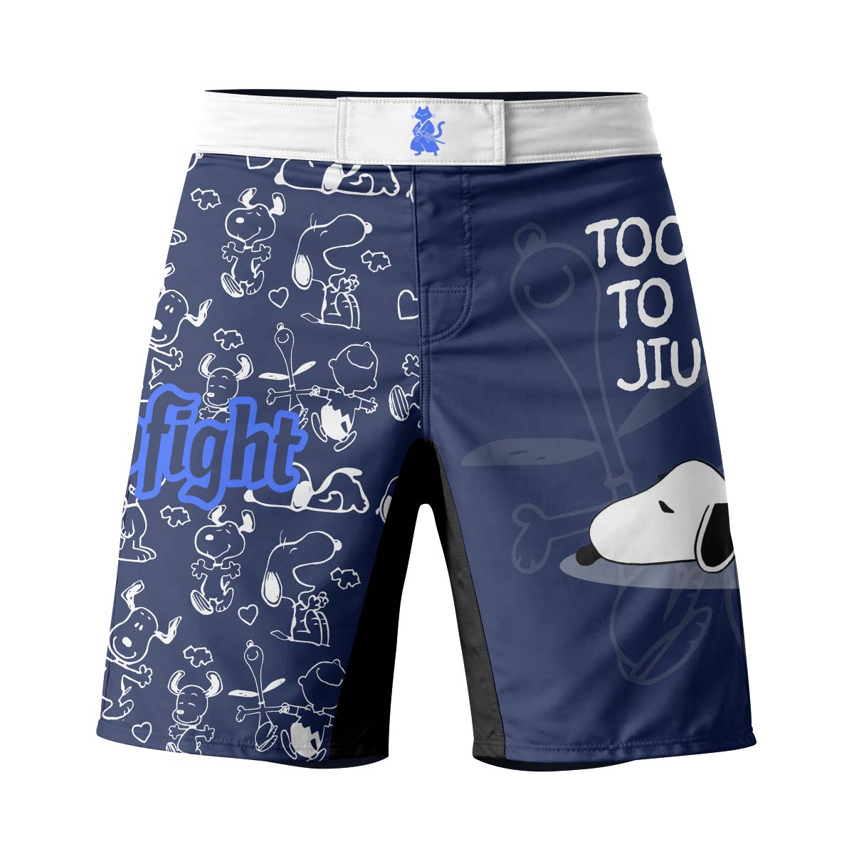 Too Tired Too Train White Fight Shorts