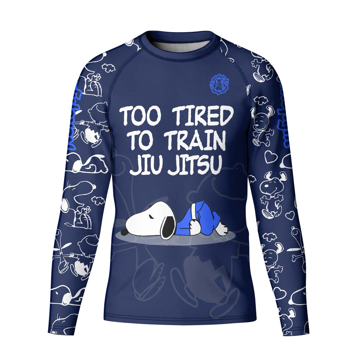 Too Tired Too Train White Kid Rash Guard