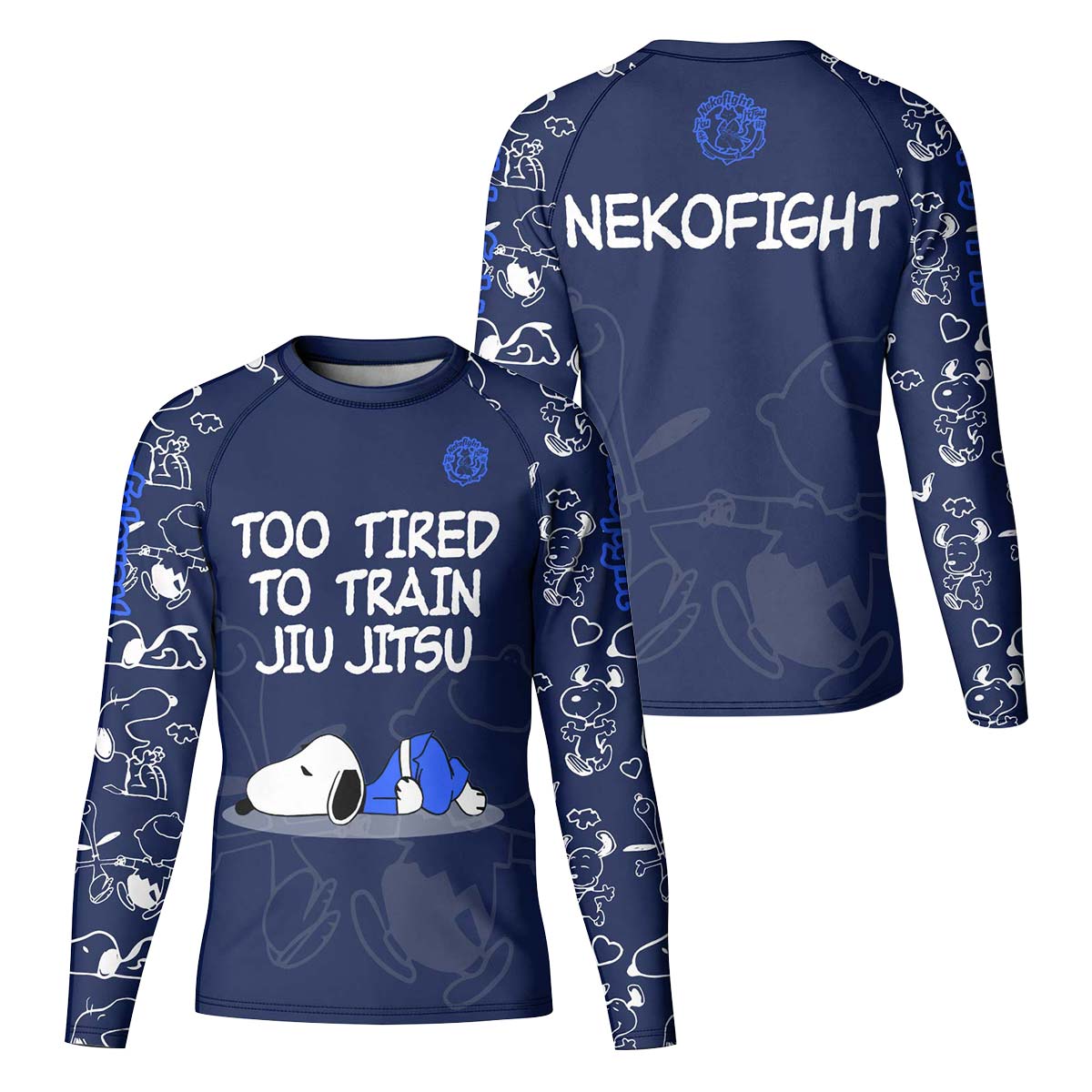 Too Tired Too Train White Kid Rash Guard