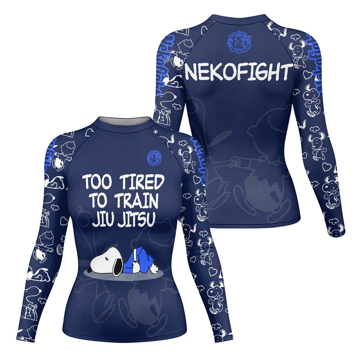Too Tired Too Train White Rash Guard