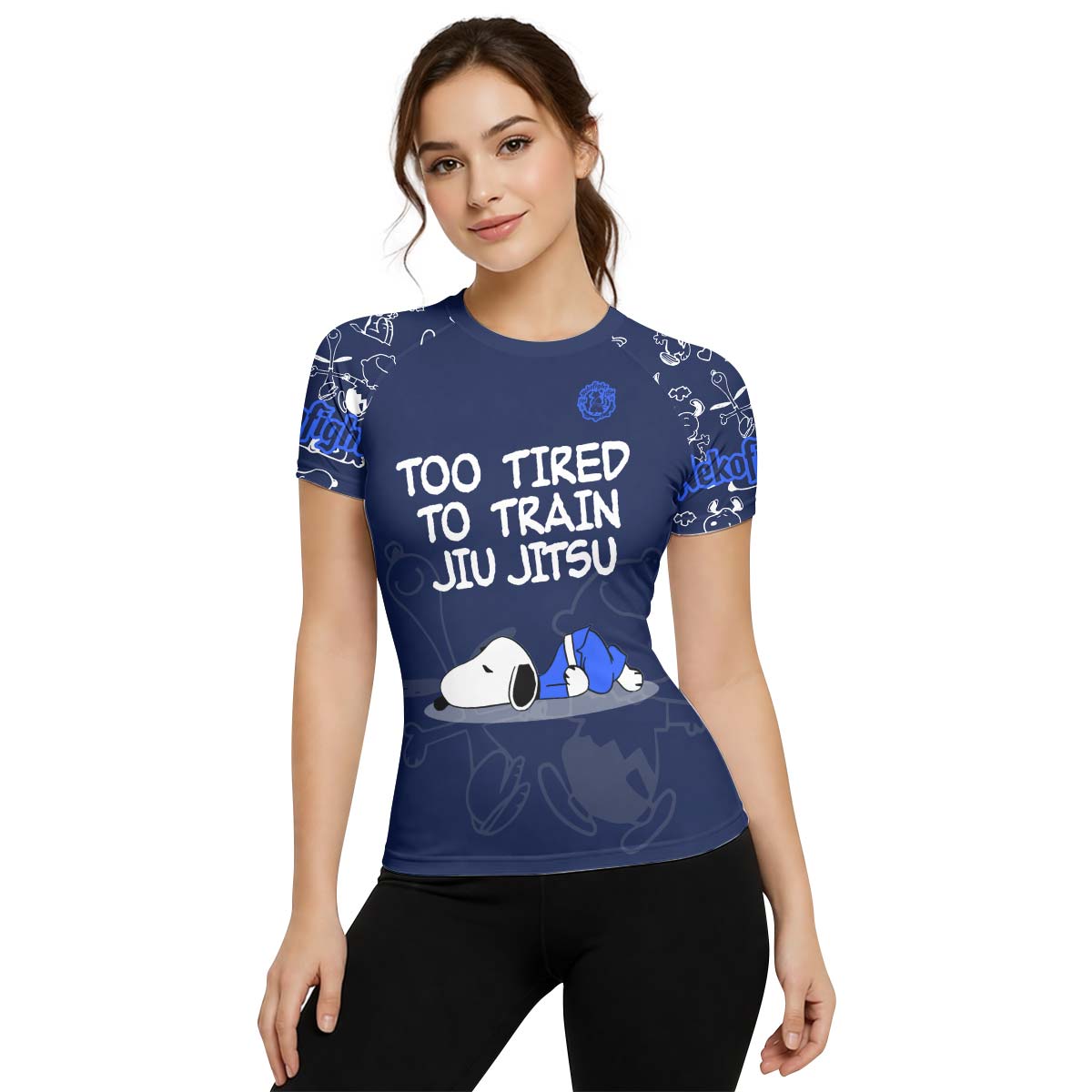 Too Tired Too Train White Rash Guard