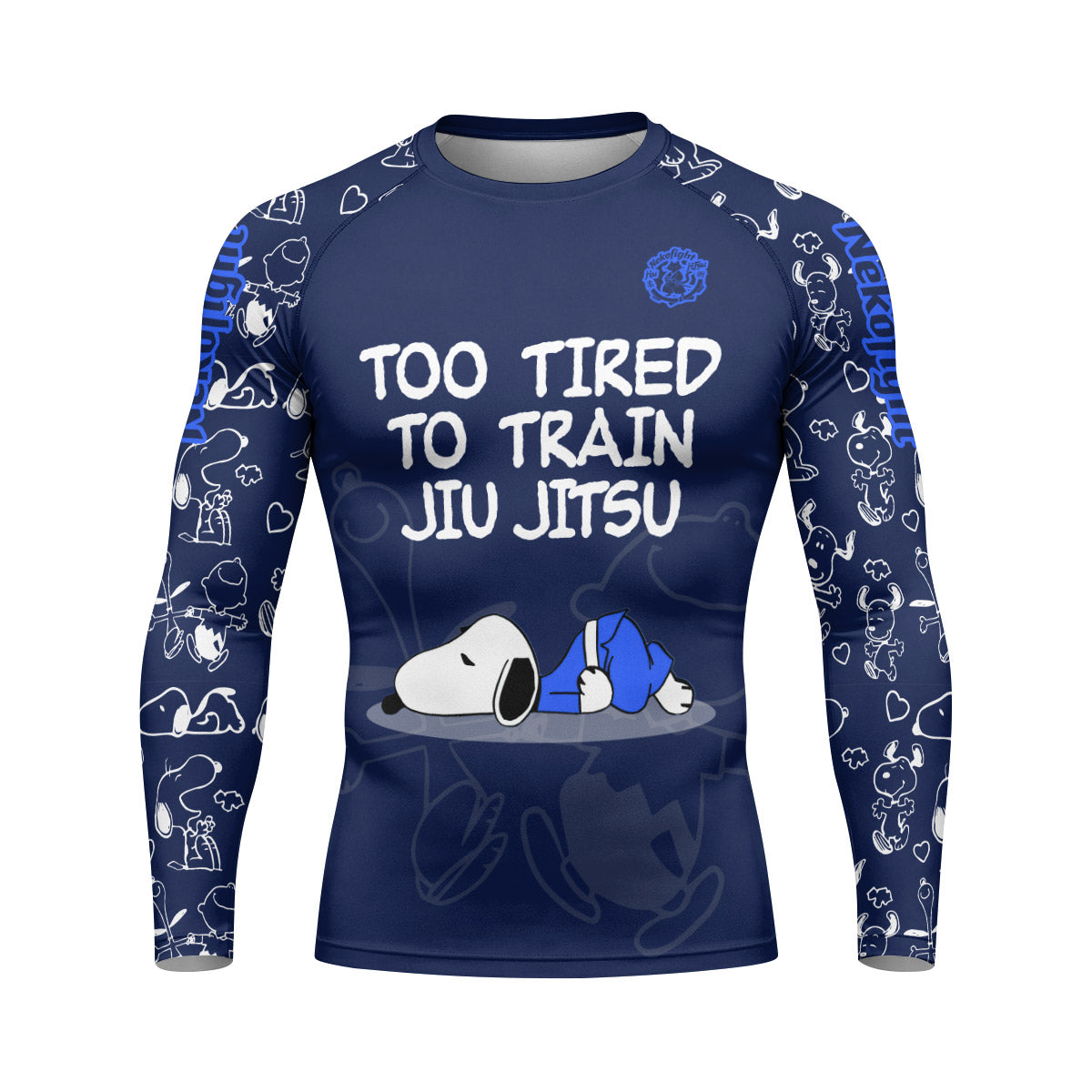 Too Tired Too Train White Rash Guard
