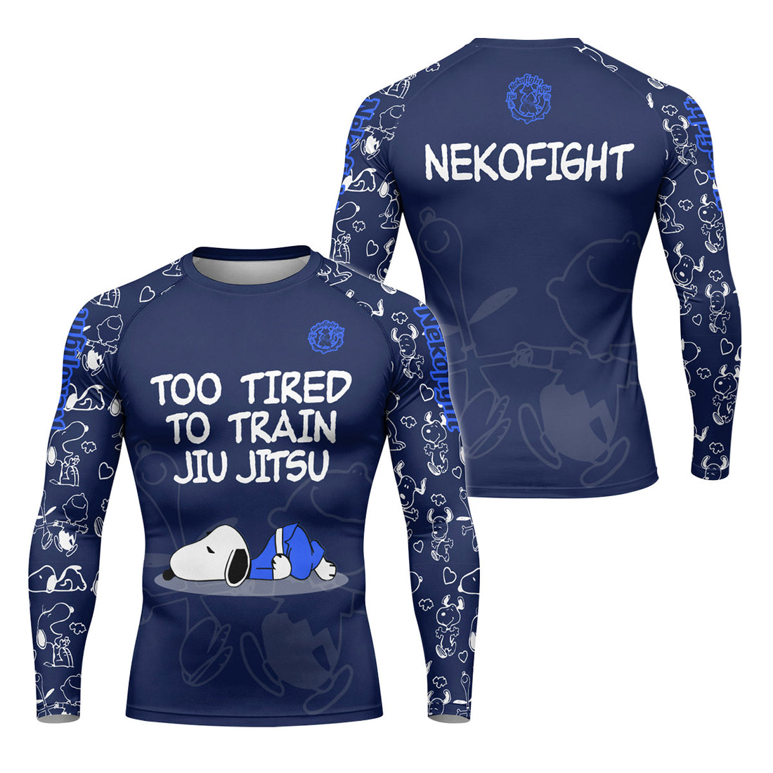 Too Tired Too Train White Rash Guard