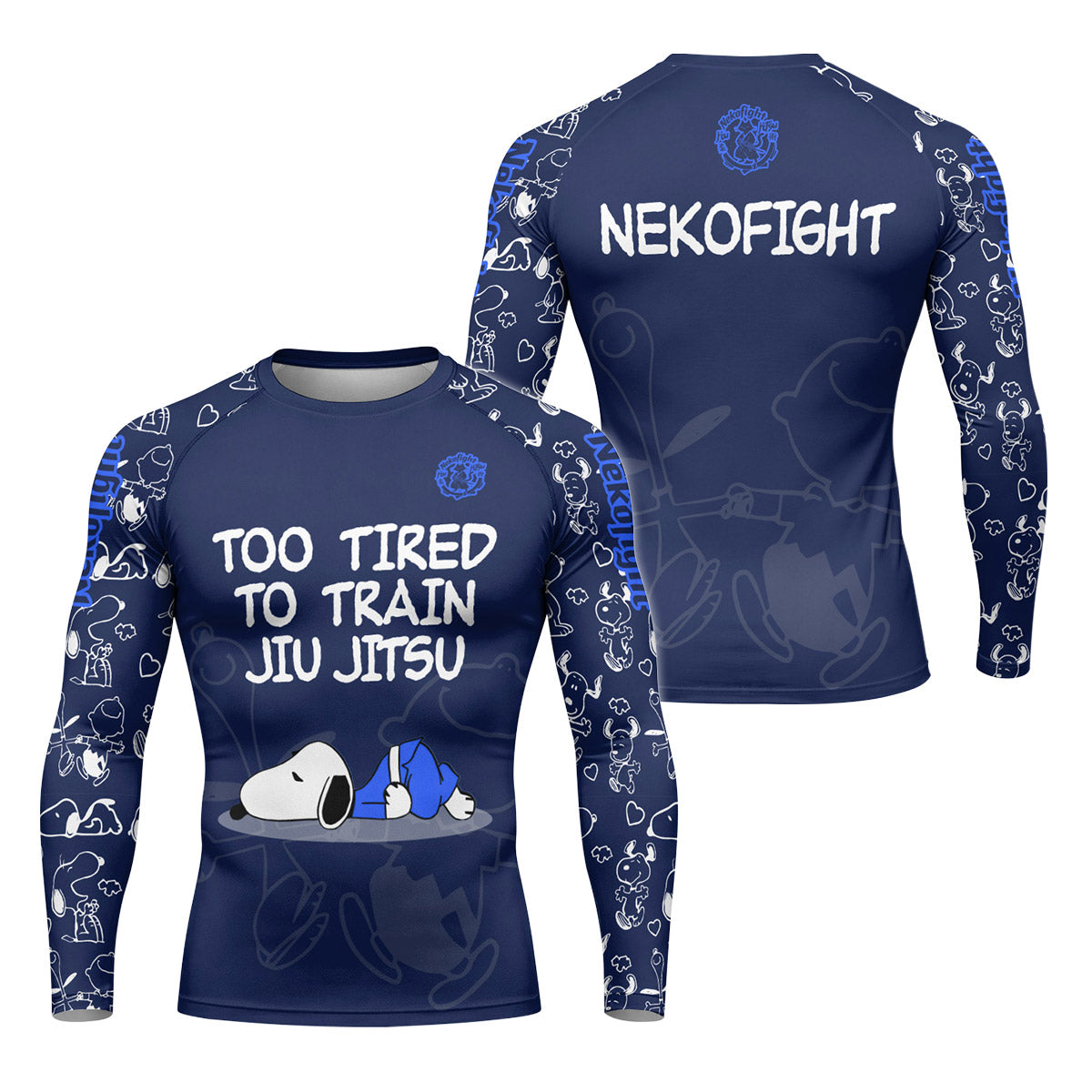 Too Tired Too Train White Rash Guard
