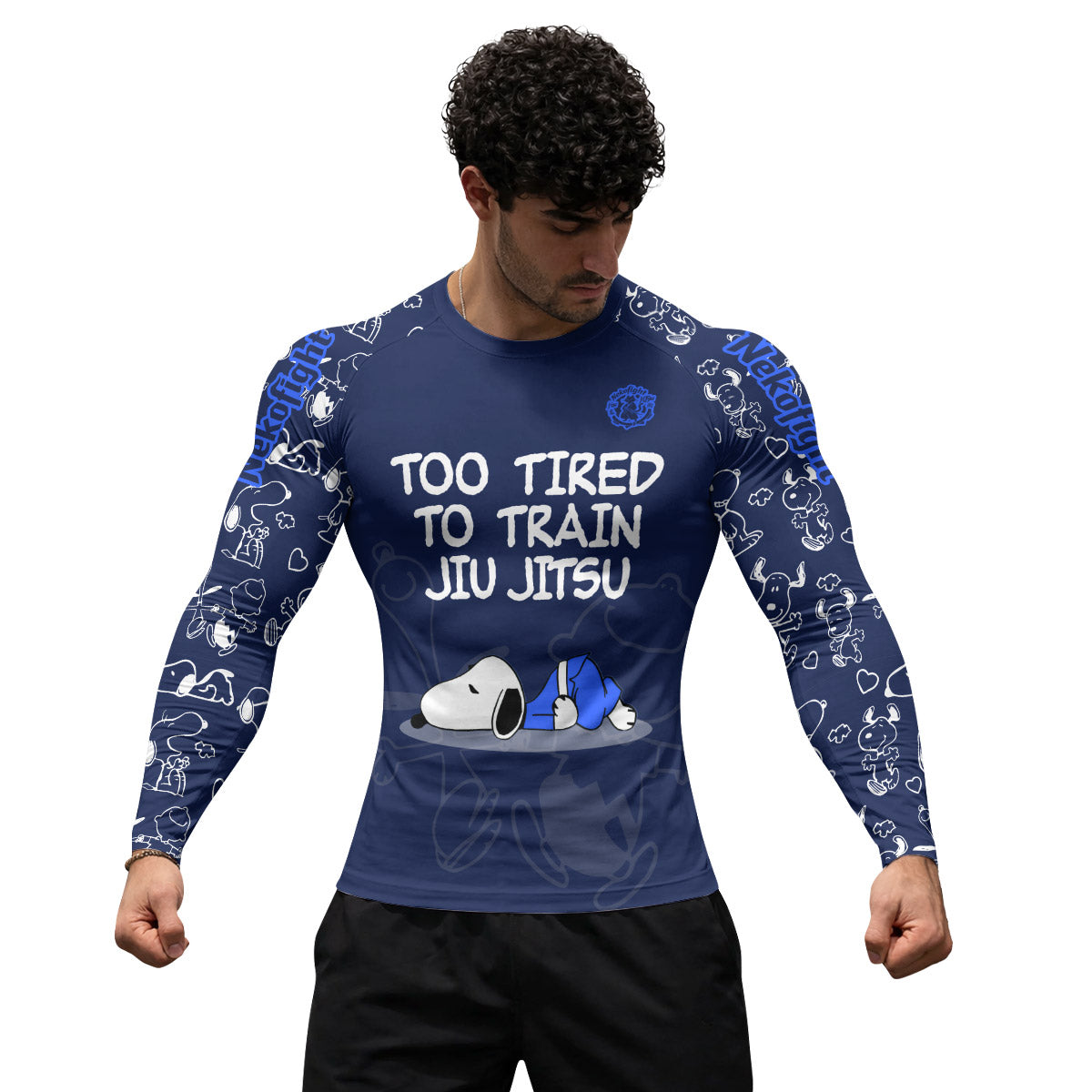 Too Tired Too Train White Rash Guard
