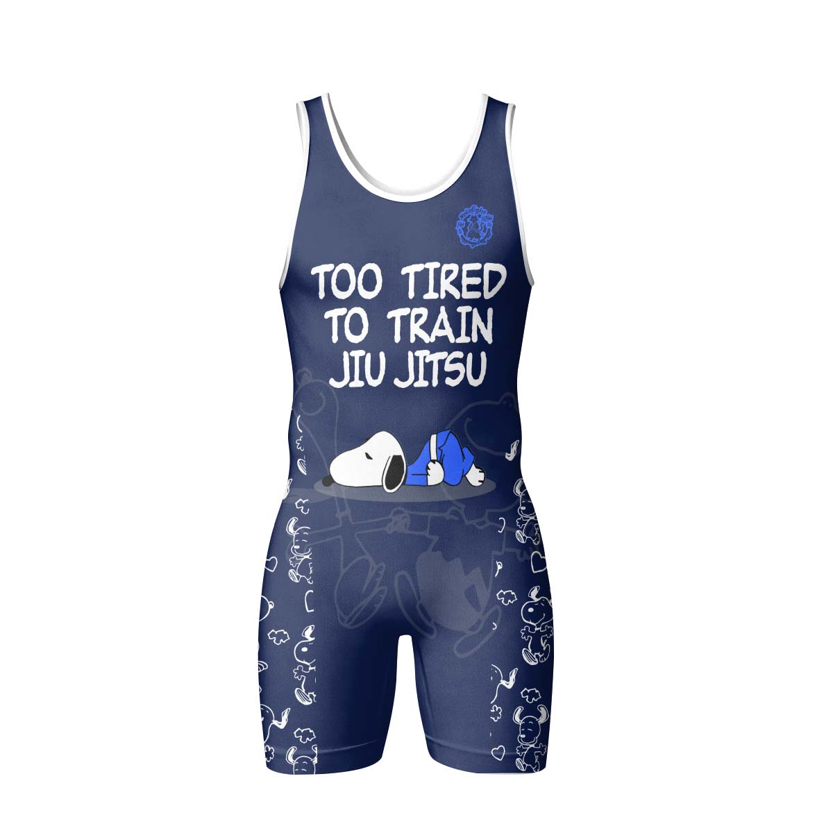 Too Tired Too Train White Wrestling Singlet