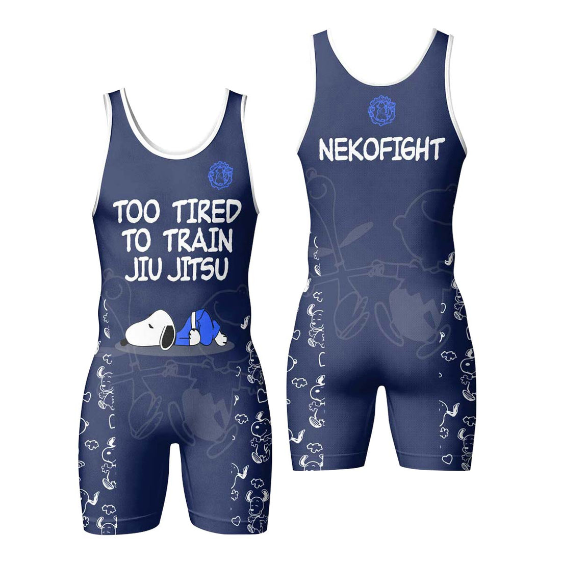 Too Tired Too Train White Wrestling Singlet