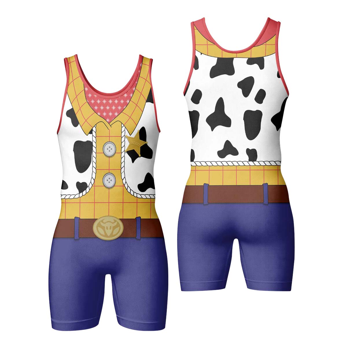 Toy Story Woody Cosplay Wrestling Singlet