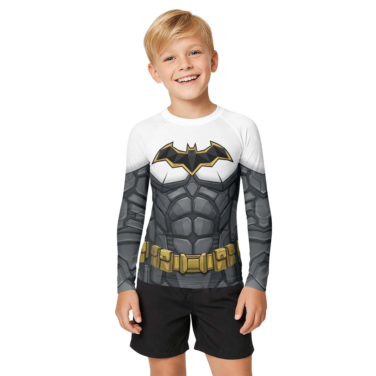 Batman Arkham Knight White Kid Rash Guard
