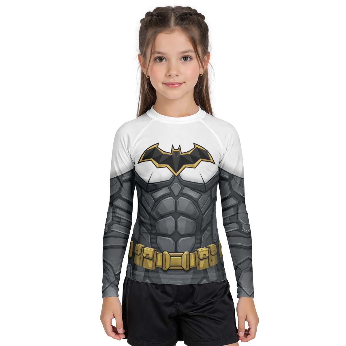 Batman Arkham Knight White Kid Rash Guard