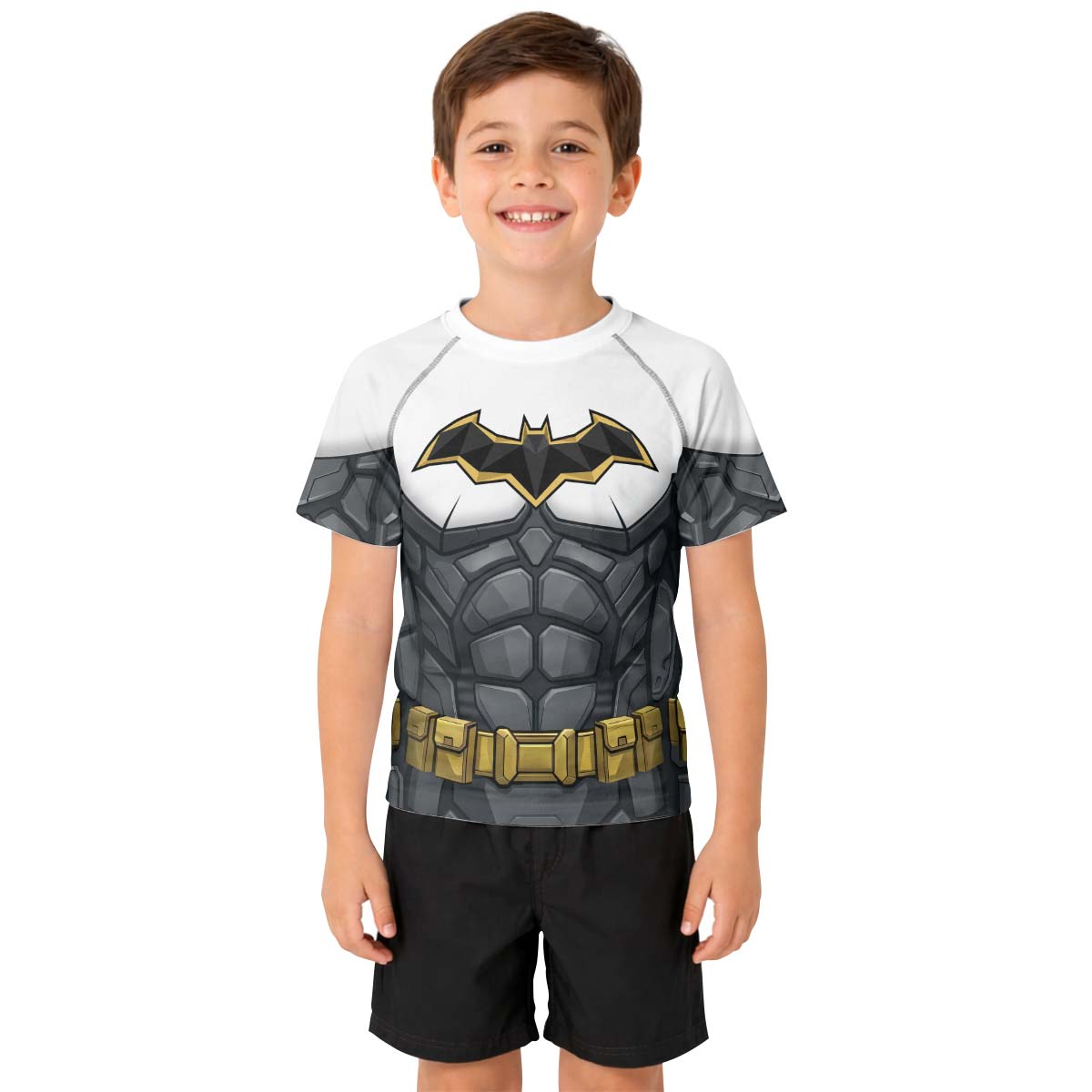 Batman Arkham Knight White Kid Rash Guard