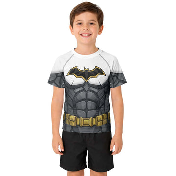 Batman Arkham Knight White Kid Rash Guard
