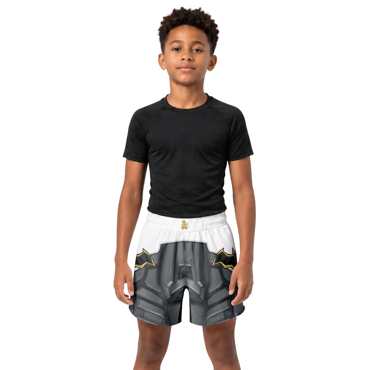 Batman Arkham Knight White Kids Grappling Shorts