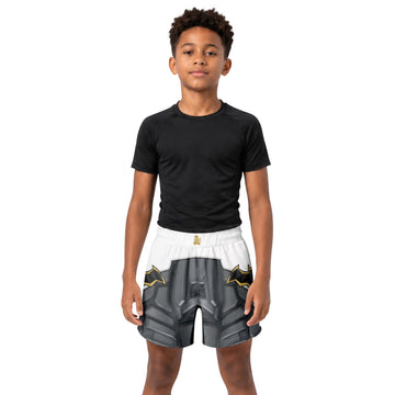 Batman Arkham Knight White Kids Grappling Shorts