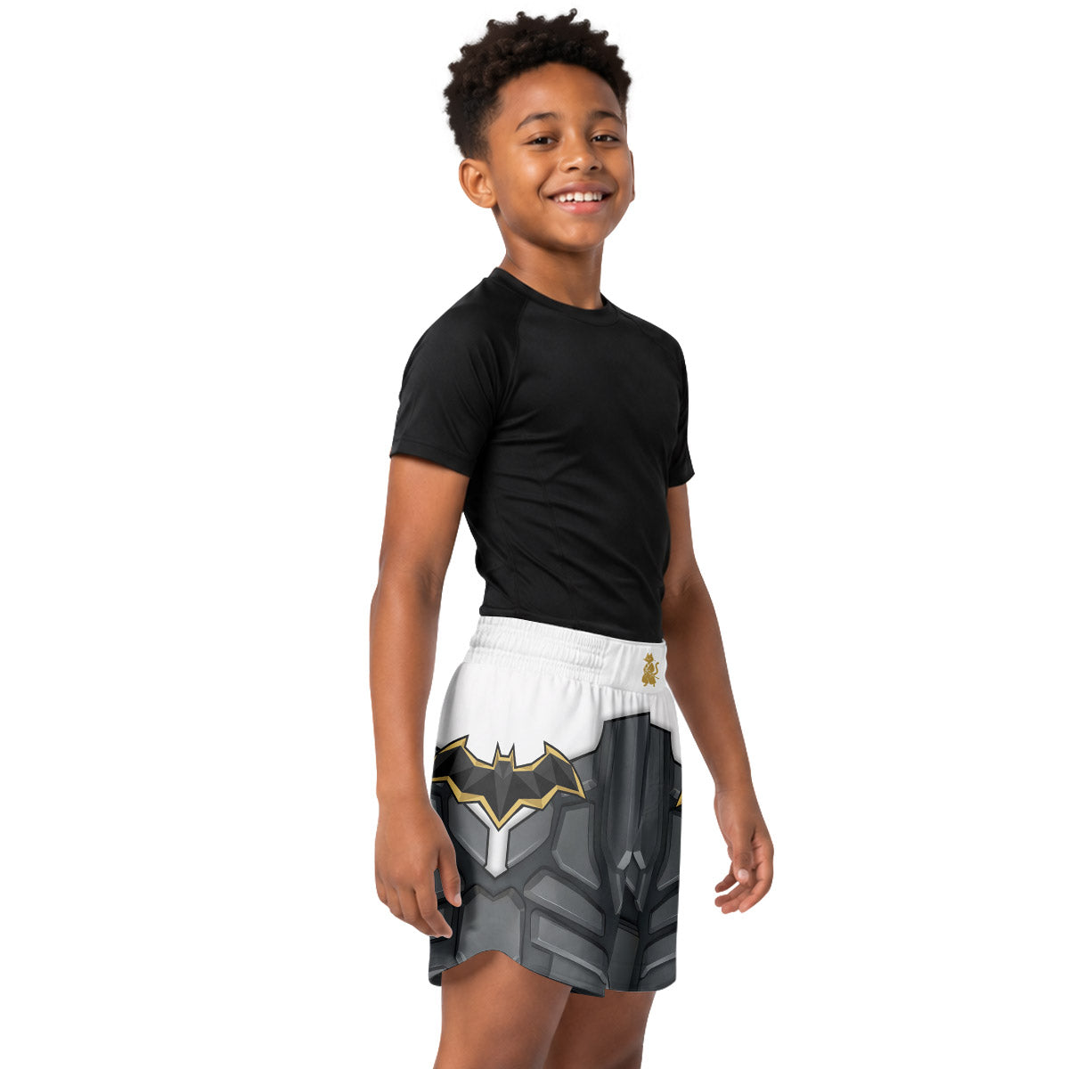 Batman Arkham Knight White Kids Grappling Shorts