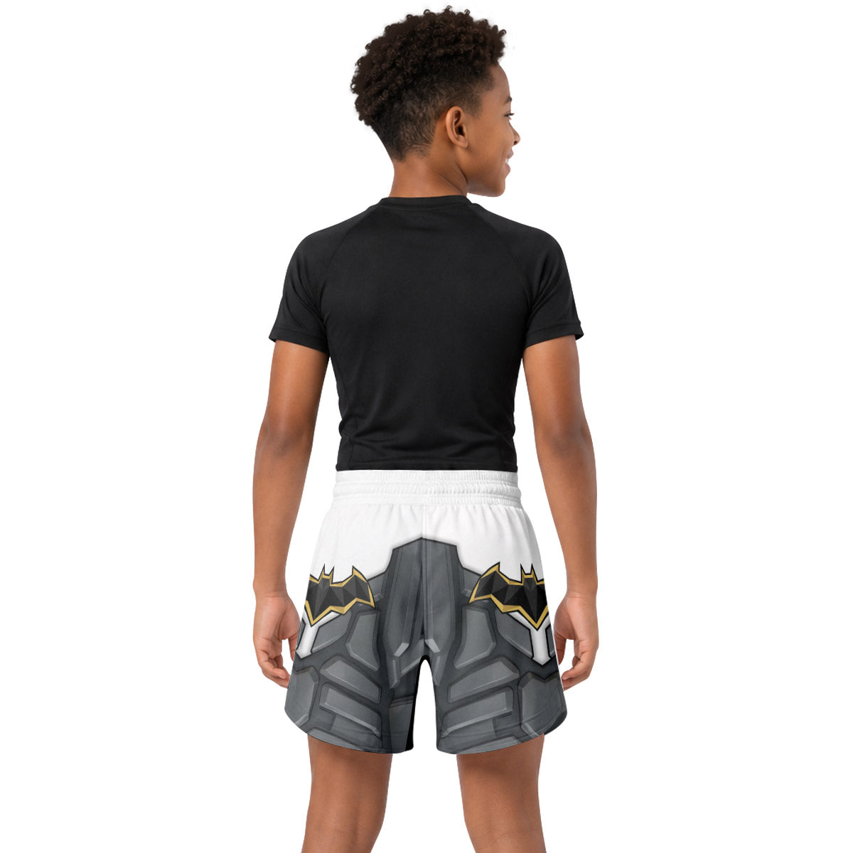 Batman Arkham Knight White Kids Grappling Shorts