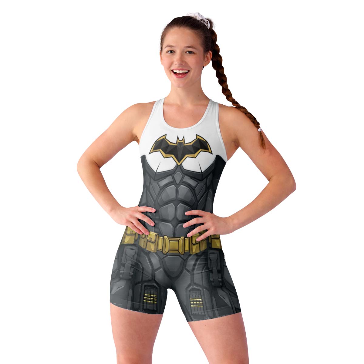 Batman Arkham Knight White Wrestling Singlet