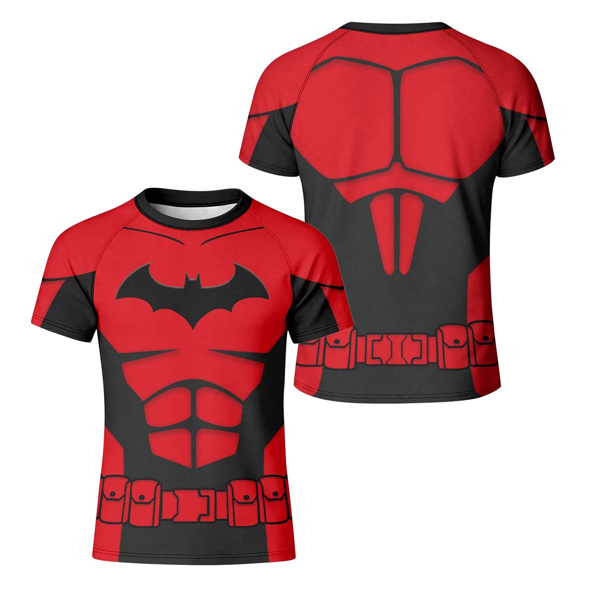 Batman Tactical Red Armor Kid Rash Guard