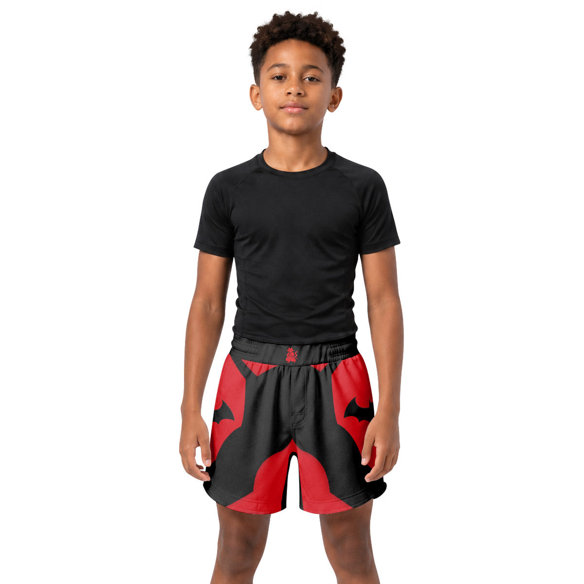 Batman Tactical Red Armor Kids Grappling Shorts