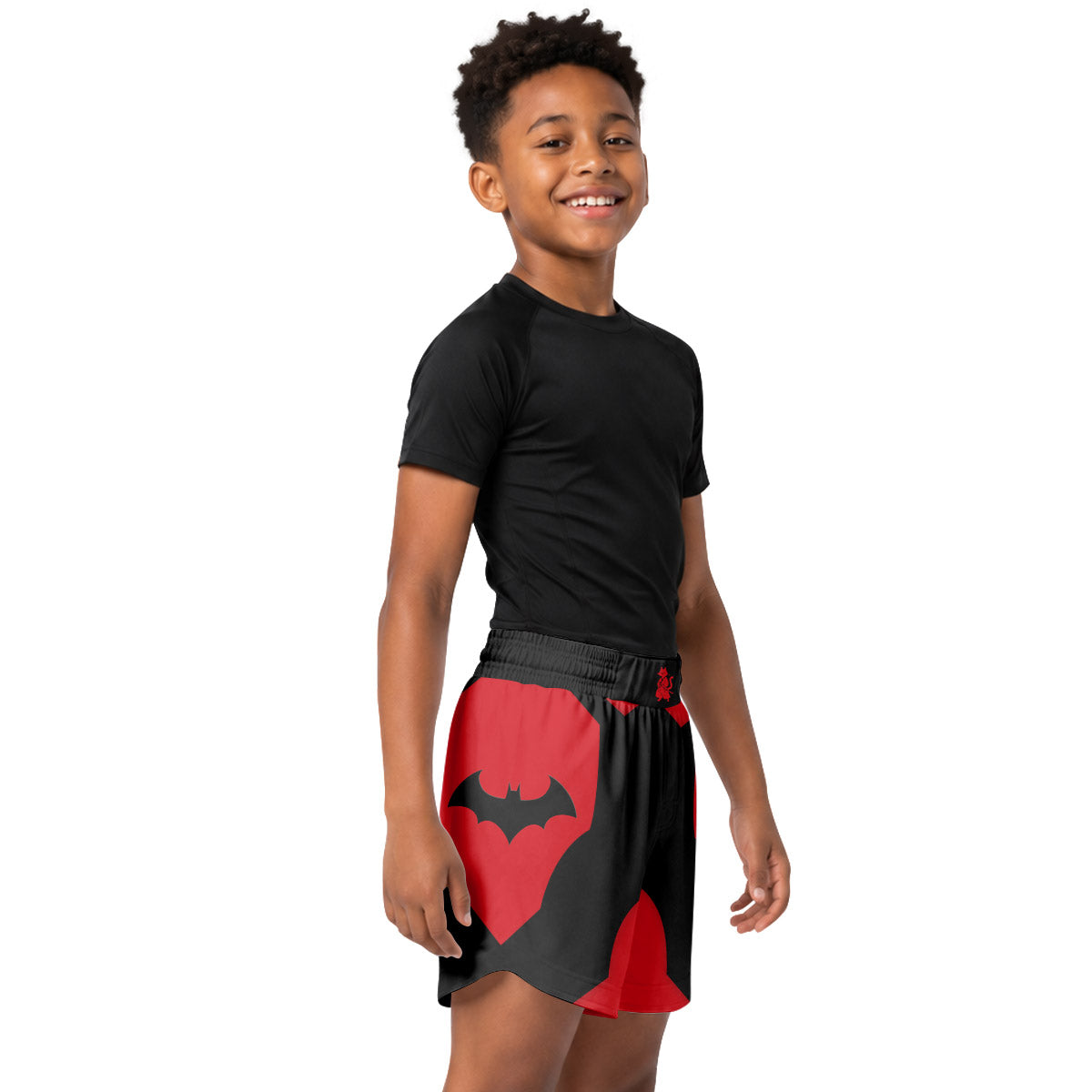 Batman Tactical Red Armor Kids Grappling Shorts