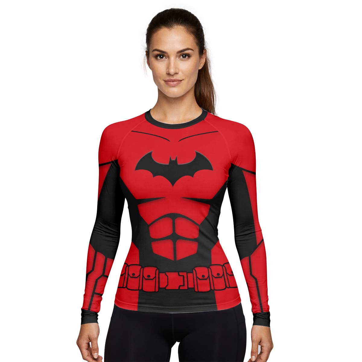 Batman Tactical Red Armor Rash Guard