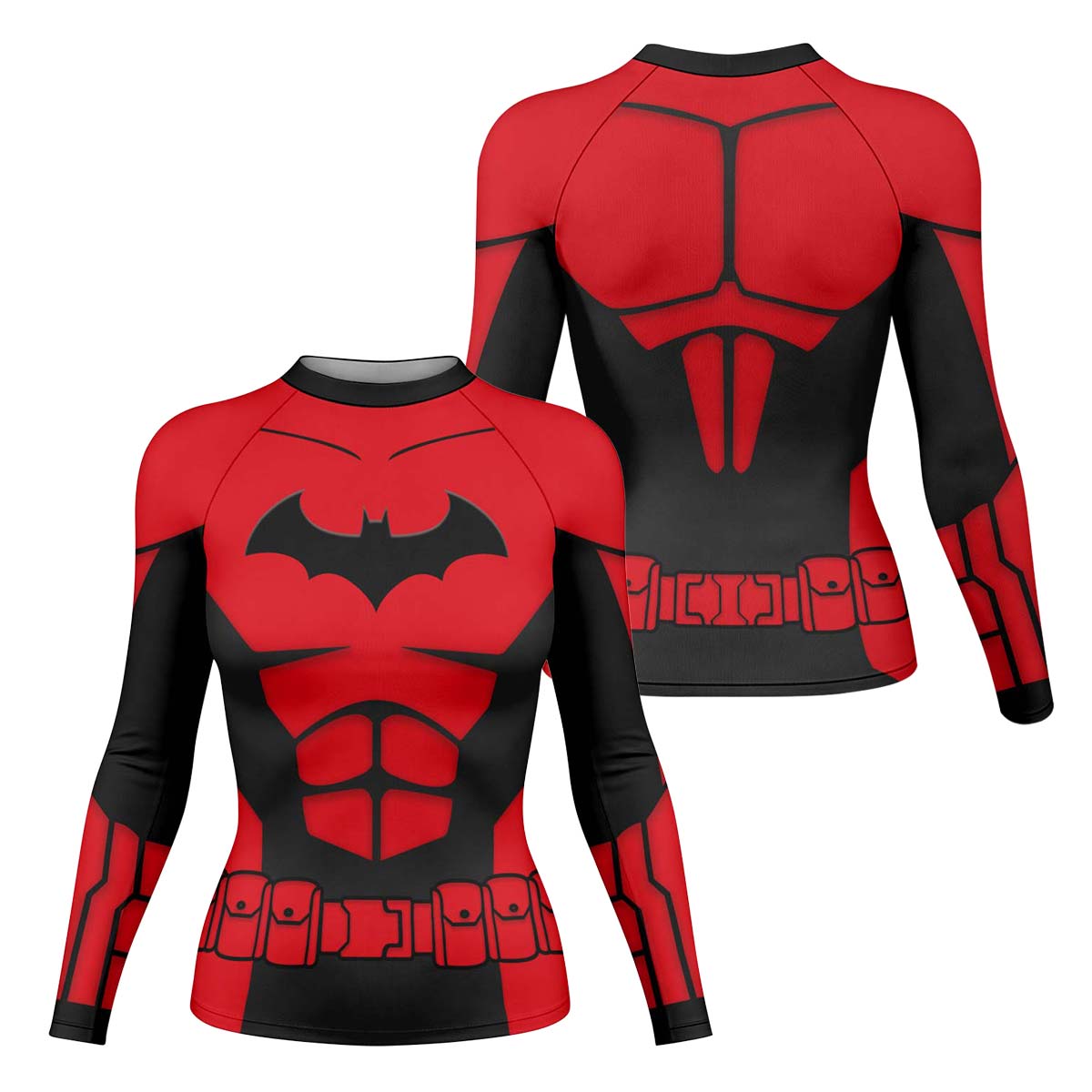 Batman Tactical Red Armor Rash Guard