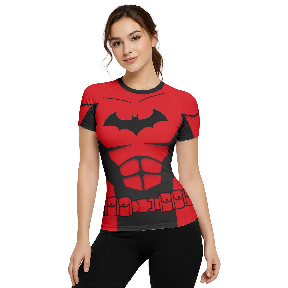 Batman Tactical Red Armor Rash Guard