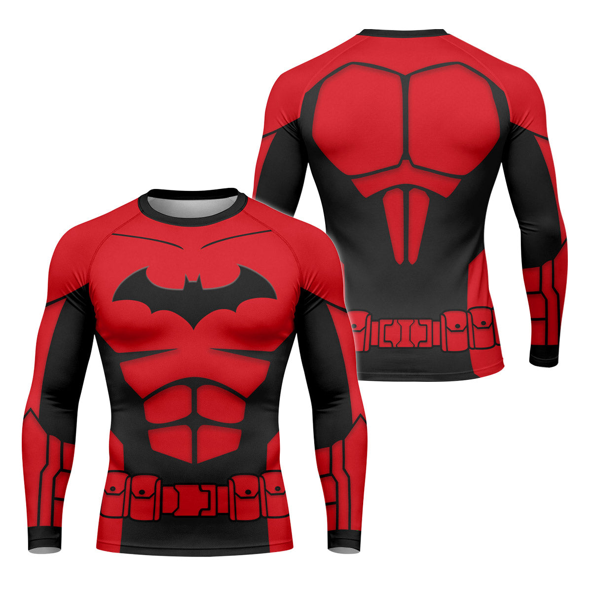 Batman Tactical Red Armor Rash Guard