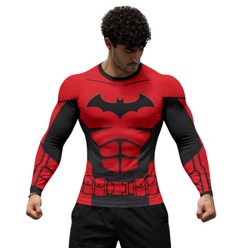 Batman Tactical Red Armor Rash Guard