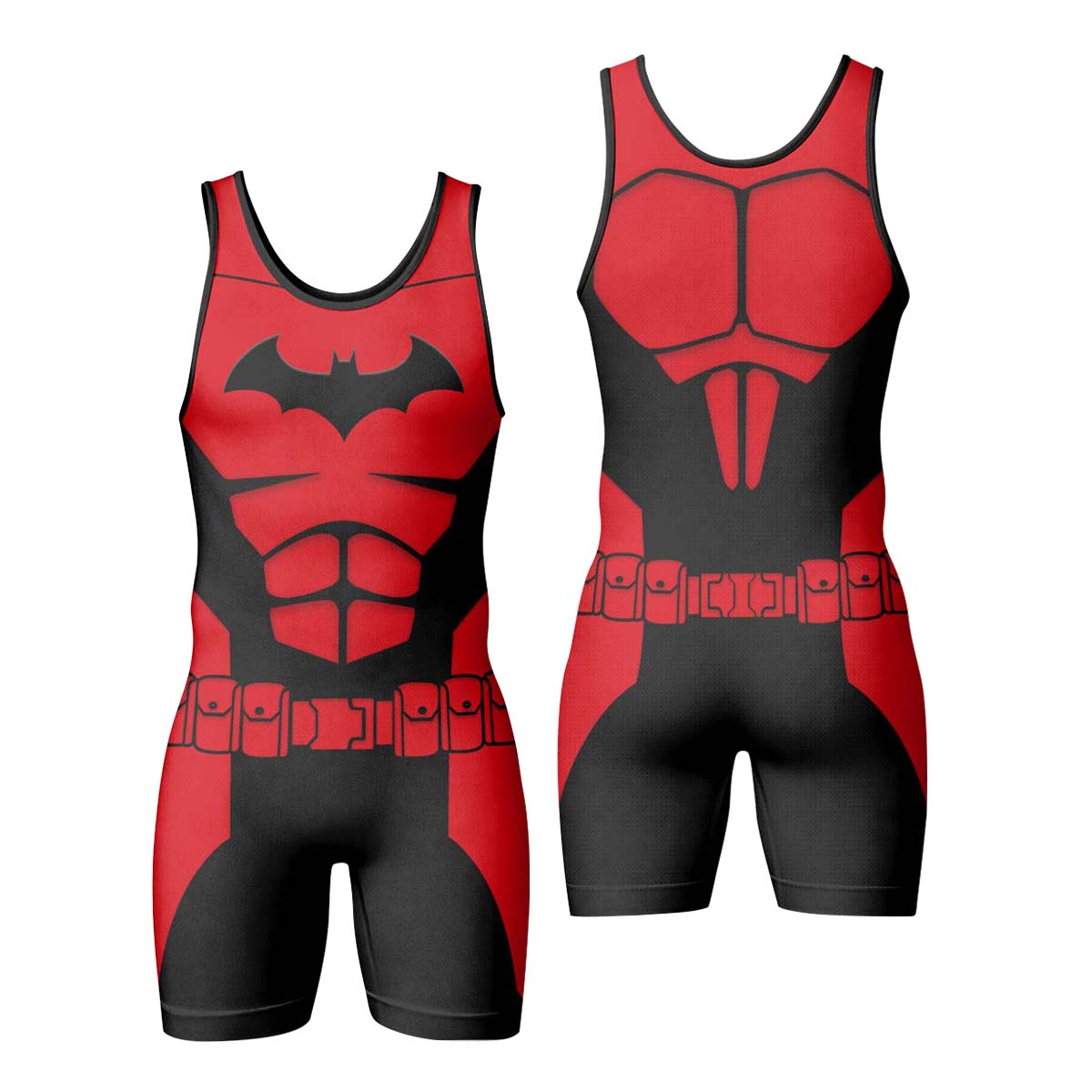 Batman Tactical Red Armor Wrestling Singlet