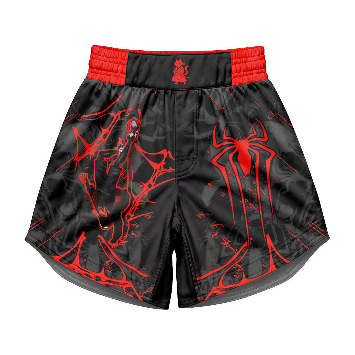 Black Spider Man Miles Morales Kids Grappling Shorts