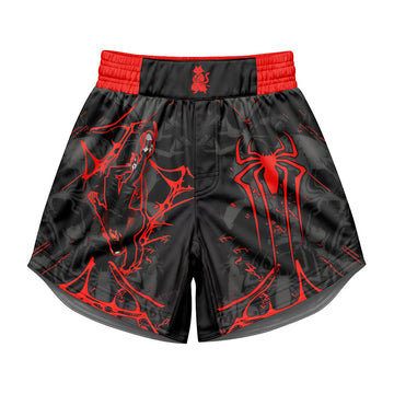 Black Spider Man Miles Morales Kids Grappling Shorts