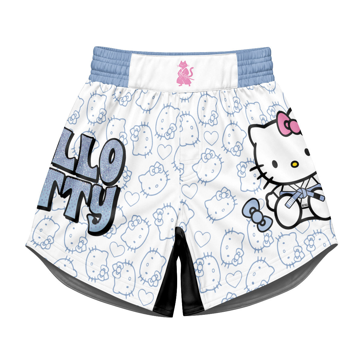Blue Hello Kitty JiuJitsu Kids Grappling Shorts